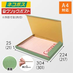 【青菜色】厚さ2.5cm・N式ケース（A4サイズ・クロネコゆうパケット・クリックポスト）