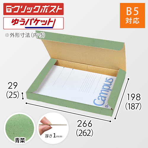 【青菜色】厚さ3cm・N式ケース（B5サイズ・クリックポスト・ゆうパケット）