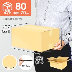 【在庫限り】【クリーム色】宅配80サイズ・ダンボール箱