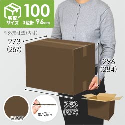 【在庫限り】【こげ茶色】宅配100サイズ・ダンボール箱