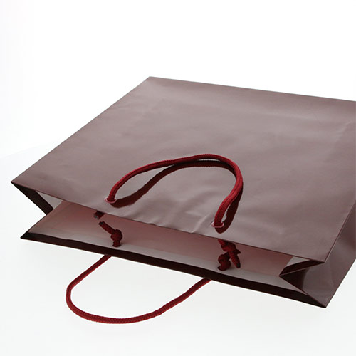 手提げ紙袋（エンジ ツヤあり・PP紐・幅330×マチ100×高さ300mm）