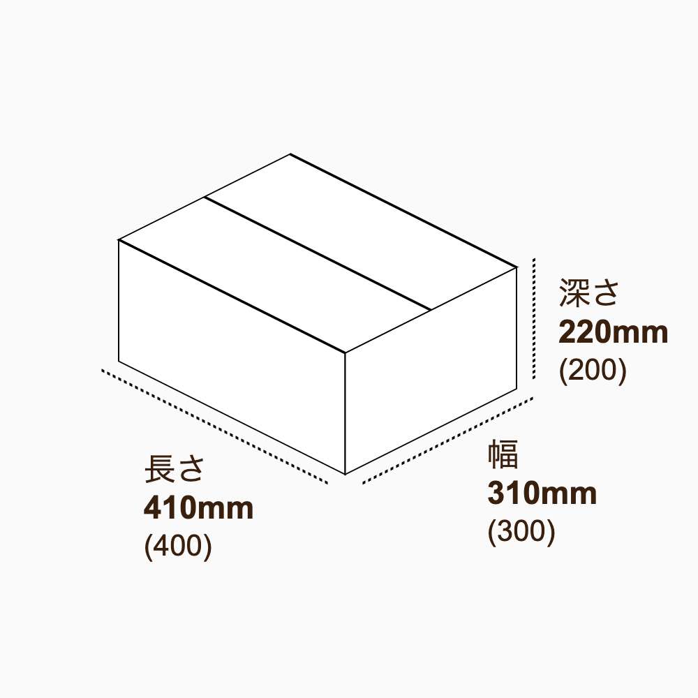 宅配100サイズ 配送用ダンボール 白 内寸400×300×200mm