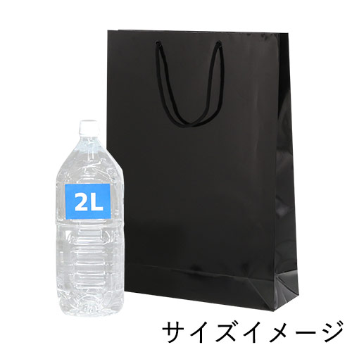 手提げ紙袋（黒 ツヤあり・PP紐・幅330×マチ100×高さ450mm）