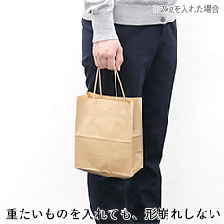 【特別価格】手提げ紙袋（茶・丸紐・幅180×マチ100×高さ210mm)