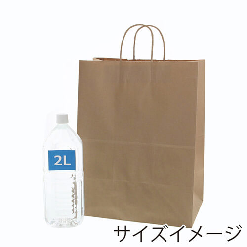 【特別価格】手提げ紙袋（茶・丸紐・幅340×マチ220×高さ440mm）