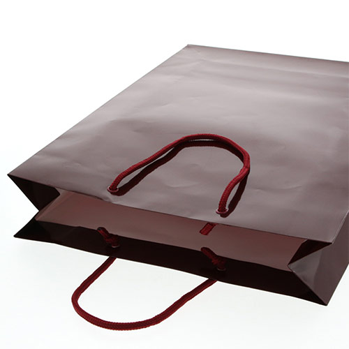 手提げ紙袋（エンジ ツヤあり・PP紐・幅330×マチ100×高さ450mm）