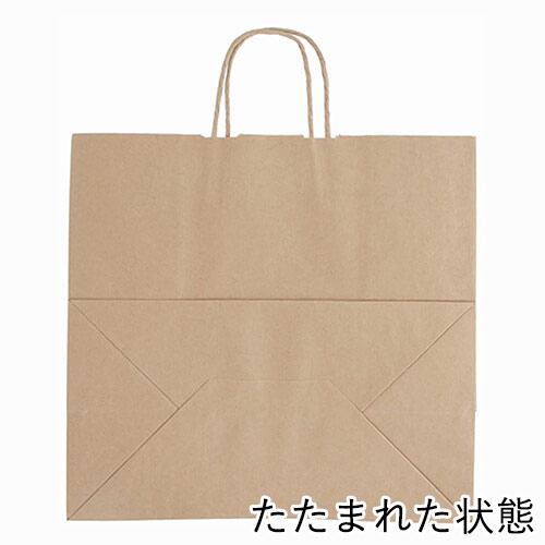 手提げ紙袋（茶・丸紐・幅410×マチ220×高さ390mm）