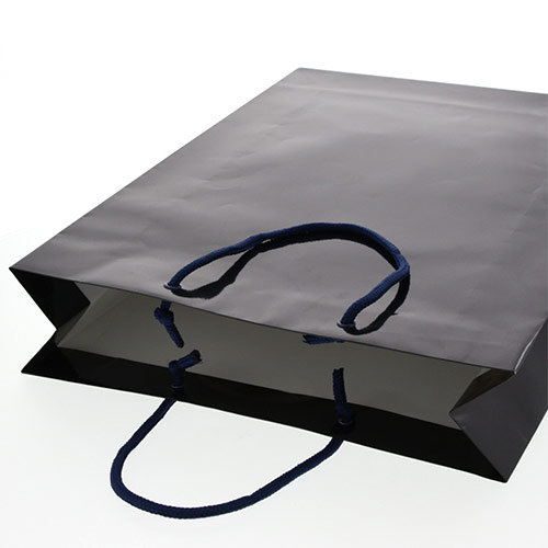 手提げ紙袋（紺 ツヤあり・PP紐・幅330×マチ100×高さ450mm）