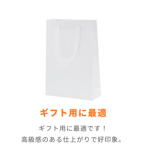 手提げ紙袋（白 ツヤあり・PP紐・幅225×マチ80×高さ320mm）