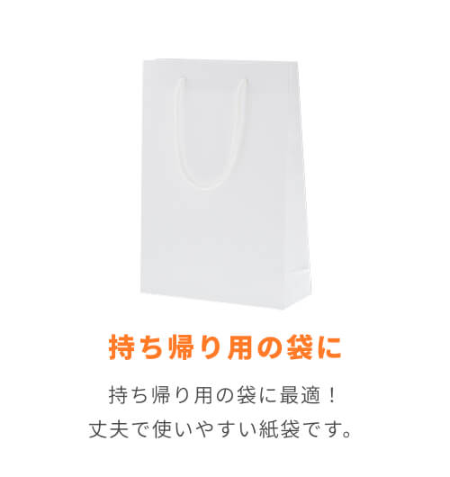手提げ紙袋（白 ツヤあり・PP紐・幅225×マチ80×高さ320mm）