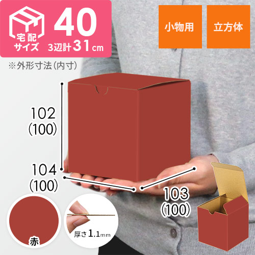 【赤色】宅配60サイズ・地獄底ケース（10cm立方体）