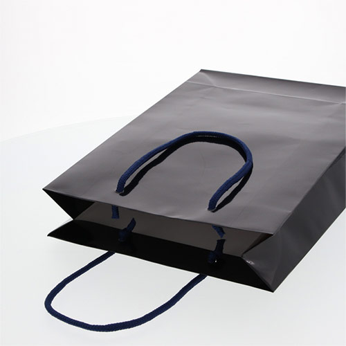 手提げ紙袋（紺 ツヤあり・PP紐・幅225×マチ80×高さ320mm）