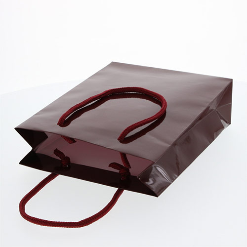 手提げ紙袋（エンジ ツヤ有り・PP紐・幅185×マチ65×高さ240mm）