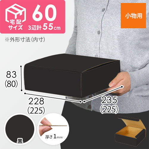 【黒色】フリーBOX・N式ケース（225×225×80mm・定形外郵便）