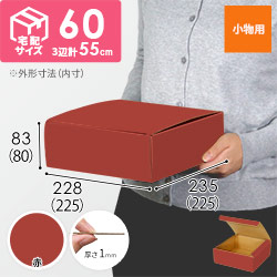 【赤色】フリーBOX・N式ケース（225×225×80mm・定形外郵便）