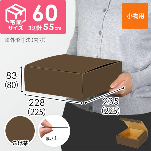【こげ茶色】フリーBOX・N式ケース（225×225×80mm・定形外郵便）