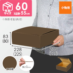 【こげ茶色】フリーBOX・N式ケース（225×225×80mm・定形外郵便）