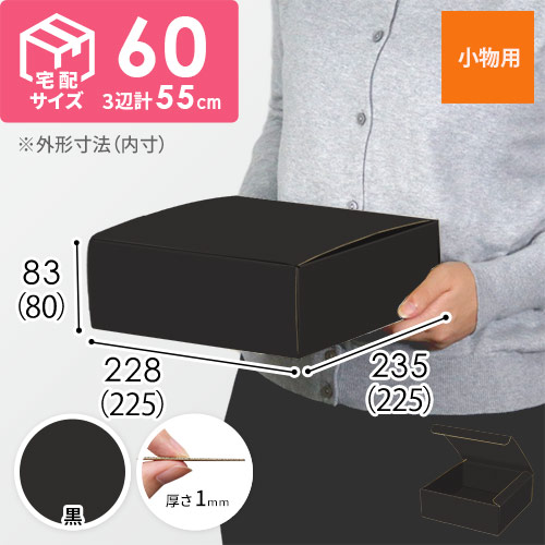 【黒（裏黒）色】フリーBOX・N式ケース（225×225×80mm・定形外郵便）