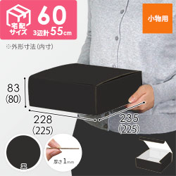 【黒（裏白）色】フリーBOX・N式ケース（225×225×80mm・定形外郵便）