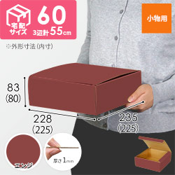 【エンジ色】フリーBOX・N式ケース（225×225×80mm・定形外郵便）