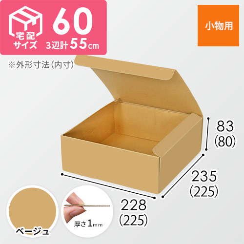 【ベージュ色】フリーBOX・N式ケース（225×225×80mm・定形外郵便）
