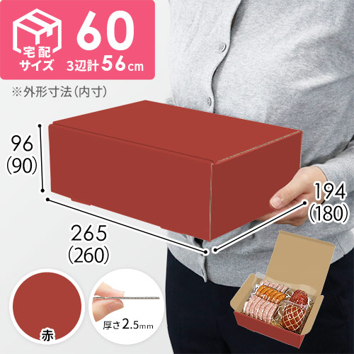 【赤色】宅配60サイズ・N式ケース（260×180×90mm・はっ水加工なし）