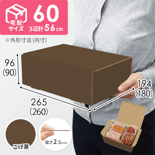 【こげ茶色】宅配60サイズ・N式ケース（260×180×90mm・はっ水加工なし）