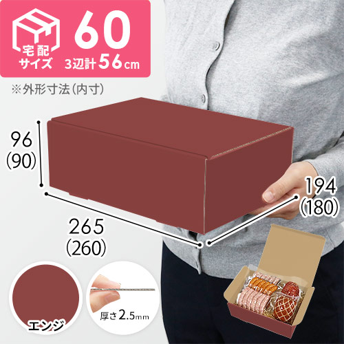 【エンジ色】宅配60サイズ・N式ケース（260×180×90mm・はっ水加工なし）