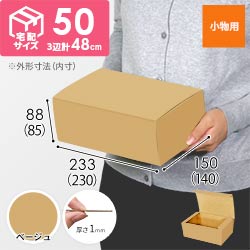 【ベージュ色】フリーBOX・N式ケース（230×140×85mm・定形外郵便）