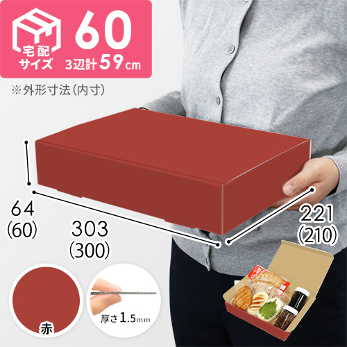 【赤色】宅配60サイズ・N式ケース（300×210×60mm・A4サイズ）