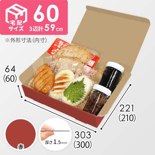 【赤色】宅配60サイズ・N式ケース（300×210×60mm・A4サイズ）