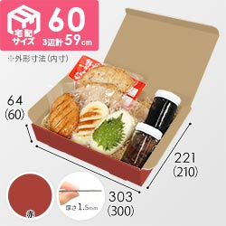 【赤色】宅配60サイズ・N式ケース（300×210×60mm・A4サイズ）