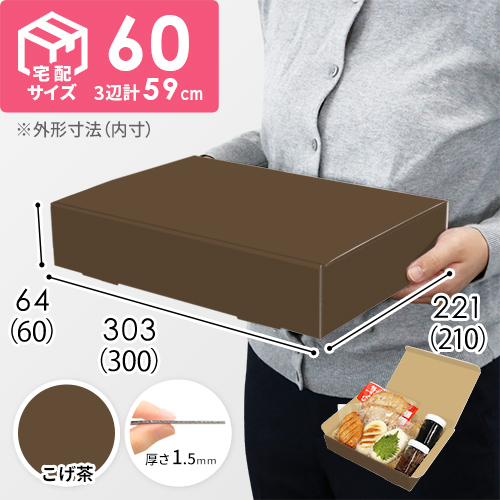 【こげ茶色】宅配60サイズ・N式ケース（300×210×60mm・A4サイズ）