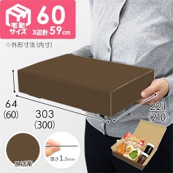 【こげ茶色】宅配60サイズ・N式ケース（300×210×60mm・A4サイズ）