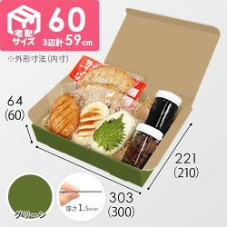 【グリーン色】宅配60サイズ・N式ケース（300×210×60mm・A4サイズ）