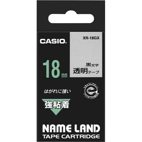ネームランド　強粘着透明テープ　１８ｍｍ　黒文字