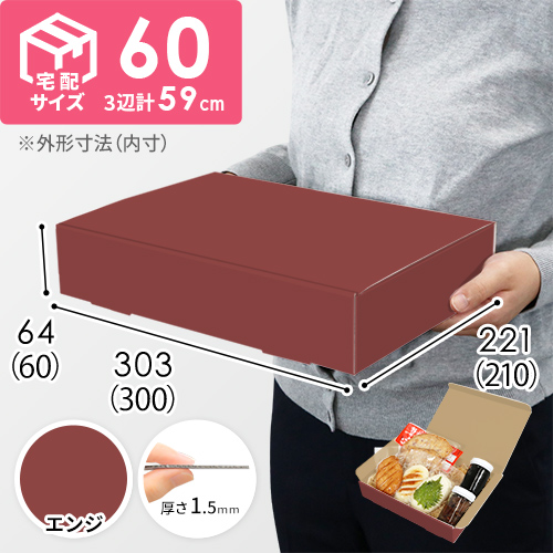 【エンジ色】宅配60サイズ・N式ケース（300×210×60mm・A4サイズ）