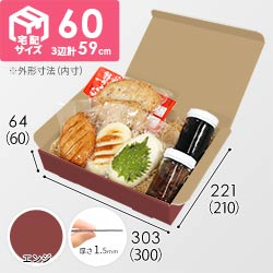 【エンジ色】宅配60サイズ・N式ケース（300×210×60mm・A4サイズ）