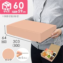 【ピンク色】宅配60サイズ・N式ケース（300×210×60mm・A4サイズ）