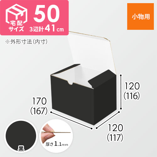 【黒（裏白）色】小物用・地獄底ケース（167×117×116mm・定形外郵便）