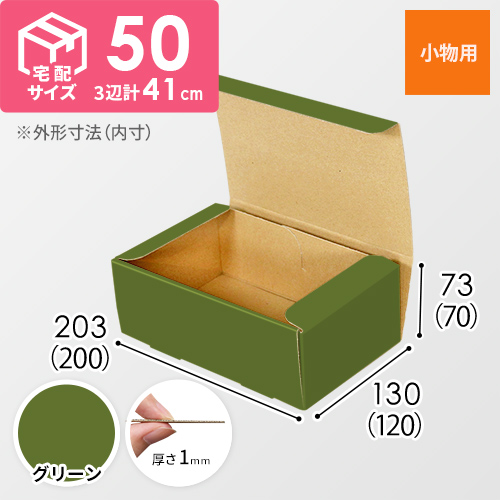 【グリーン色】フリーBOX・N式ケース（200×120×70mm・定形外郵便）