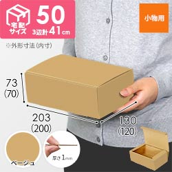 【ベージュ色】フリーBOX・N式ケース（200×120×70mm・定形外郵便）