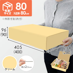 【クリーム色】宅配80サイズ・N式ケース（400×280×90mm・はっ水加工なし）