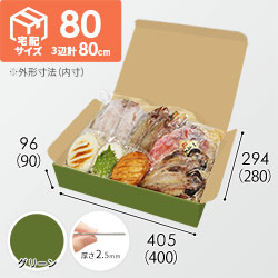 【グリーン色】宅配80サイズ・N式ケース（400×280×90mm・はっ水加工なし）