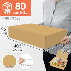 【ベージュ色】宅配80サイズ・N式ケース（400×280×90mm・はっ水加工なし）