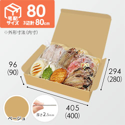 【ベージュ色】宅配80サイズ・N式ケース（400×280×90mm・はっ水加工なし）