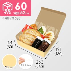 【クリーム色】宅配60サイズ・N式ケース（260×180×60mm・はっ水加工なし）