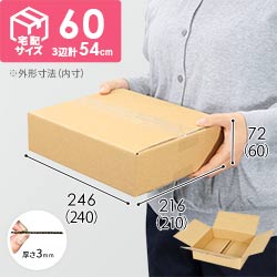【薄型】宅配60サイズ・ダンボール箱（240×210×60mm）