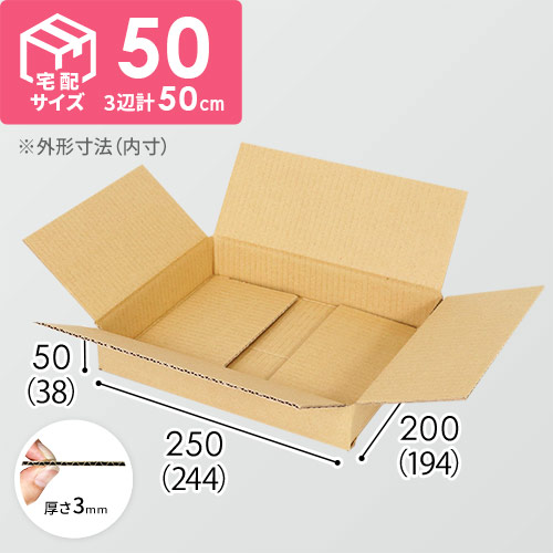 【薄型】宅配60サイズ・ダンボール箱（244×194×38mm）