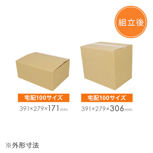【靴用】宅配100サイズ・ダンボール箱（385×273×294mm・高さ可変）
